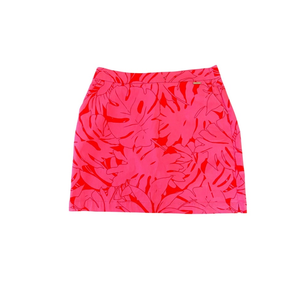 Rafaella Womens Pink Red Tropical Leaf Print Skort Size S RSBSE105 Activewear